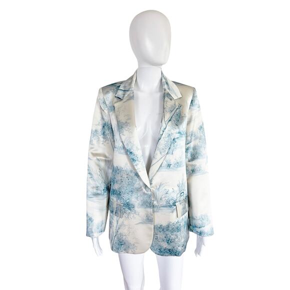 LIBERTINE BLUE PASTORAL LONG SILK JACKET - Picture 1 of 14